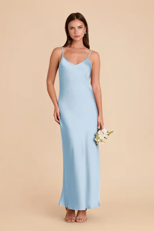 Alice Matte Satin Dress - Sky Blue sold by Birdy Grey