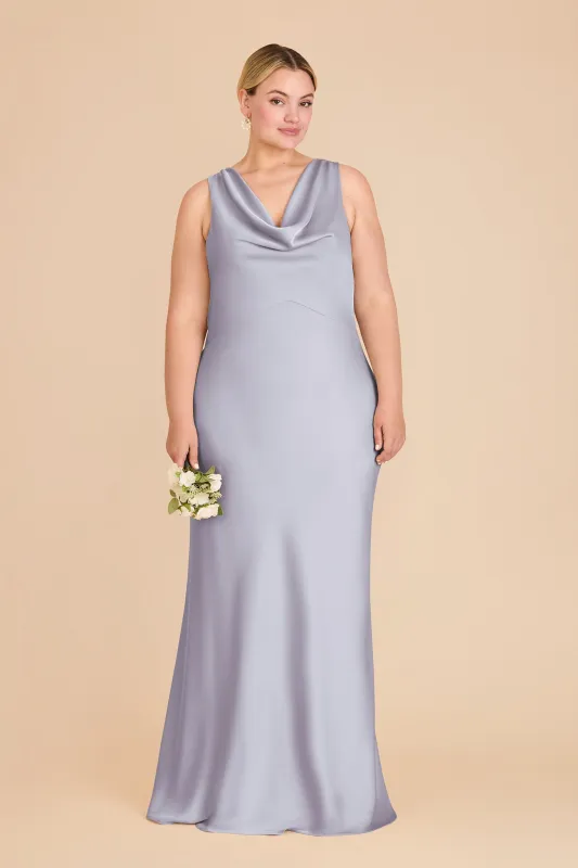 Bonnie Matte Satin Dress - Periwinkle Blue sold by Birdy Grey