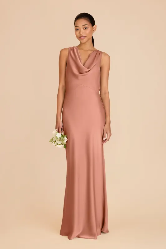 Bonnie Matte Satin Dress - Desert Rose sold by Birdy Grey