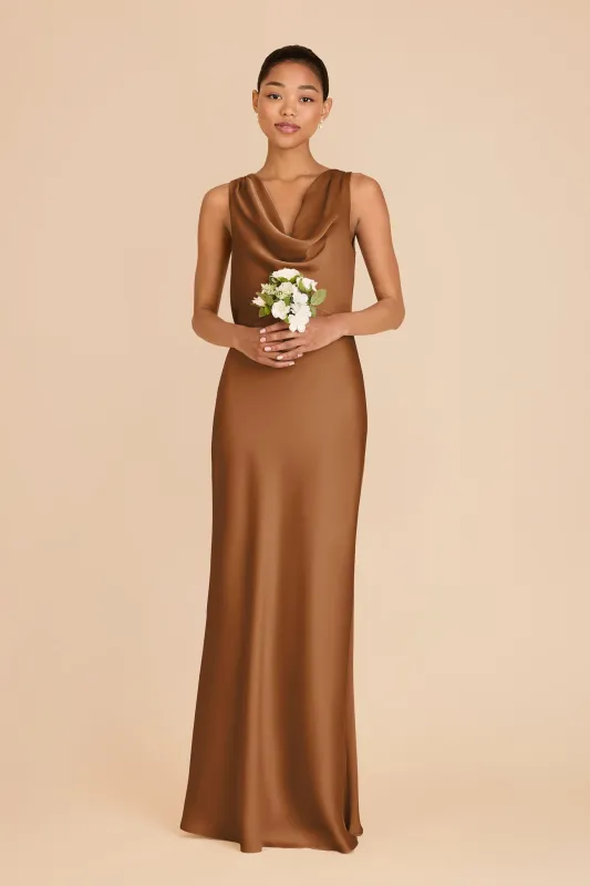 Bonnie Matte Satin Dress - Copper sold by Birdy Grey
