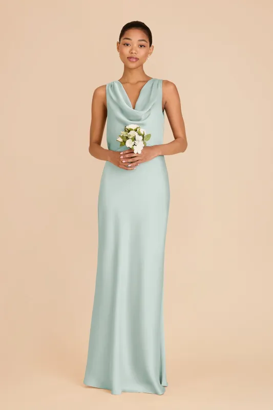 Bonnie Matte Satin Dress - Mint sold by Birdy Grey