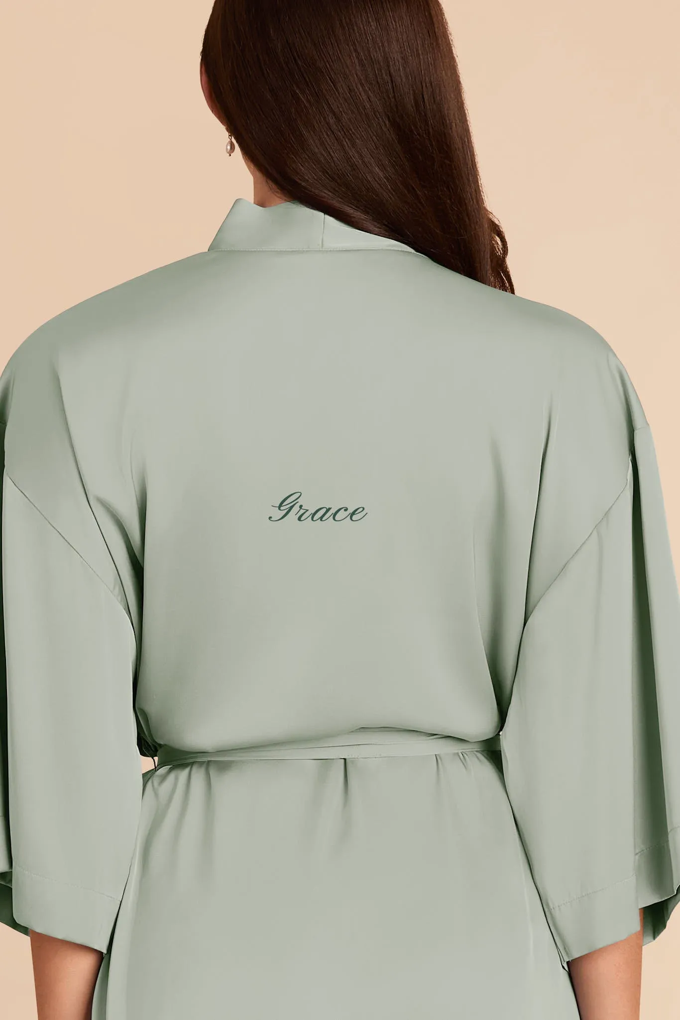 Karen Matte Satin Robe - Sage sold by Birdy Grey product image thumbnail 2