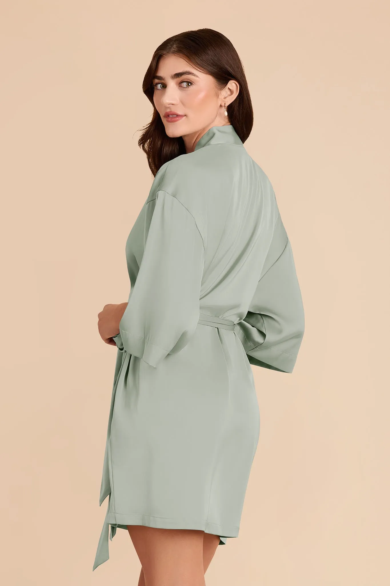 Karen Matte Satin Robe - Sage sold by Birdy Grey product image thumbnail 5