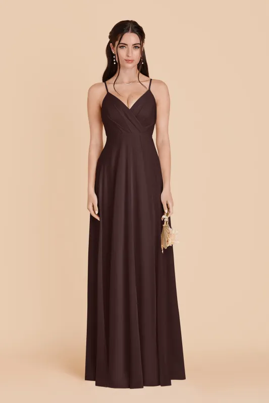 Kaia Chiffon Dress - Espresso sold by Birdy Grey