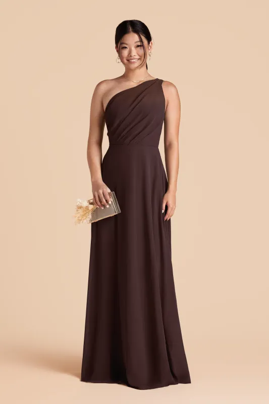 Kira Chiffon Dress - Espresso sold by Birdy Grey