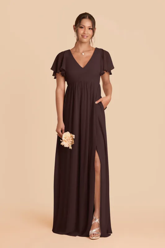 Hannah Chiffon Dress - Espresso sold by Birdy Grey