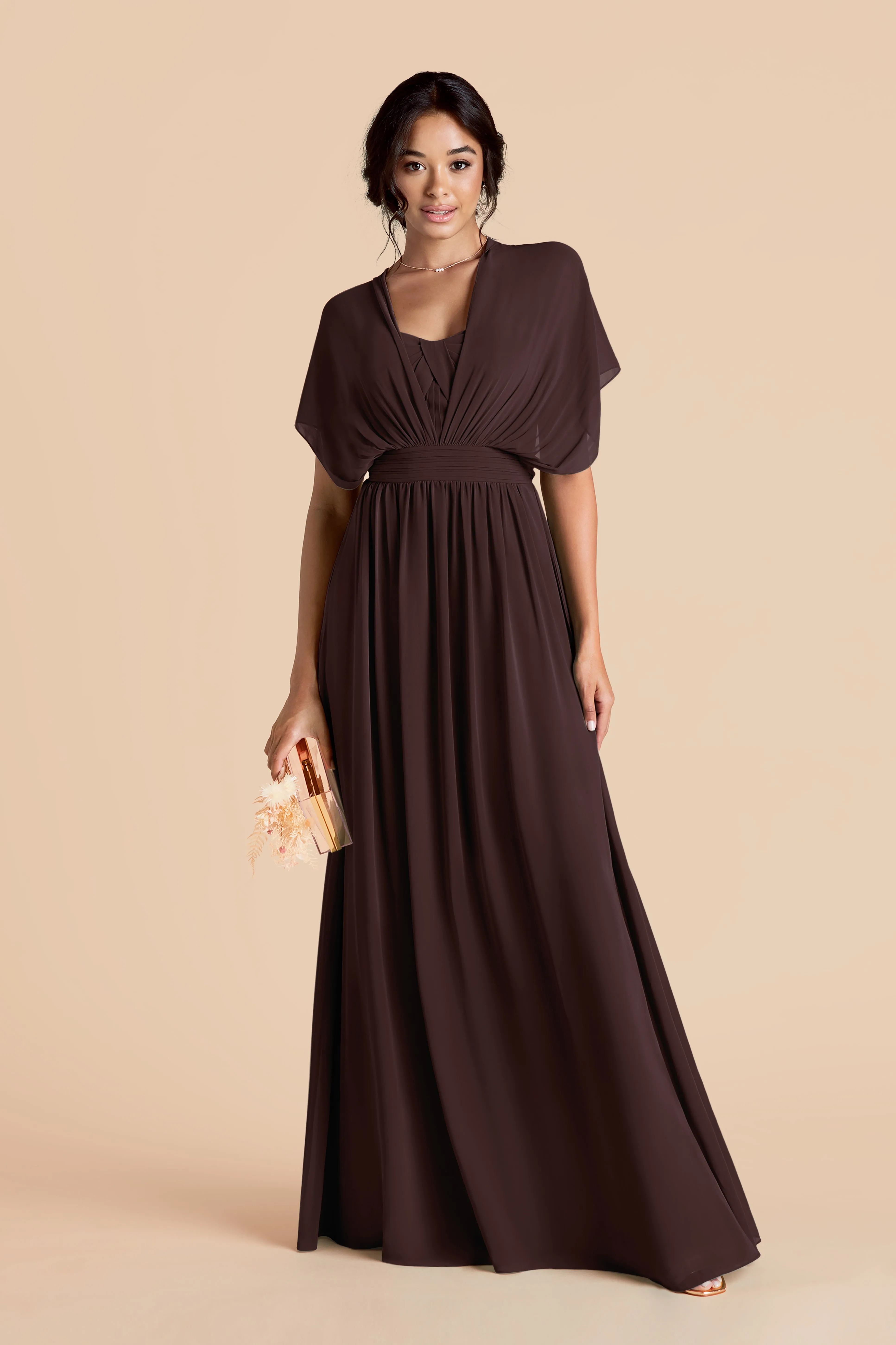 Grace Chiffon Dress - Espresso sold by Birdy Grey product image thumbnail 5