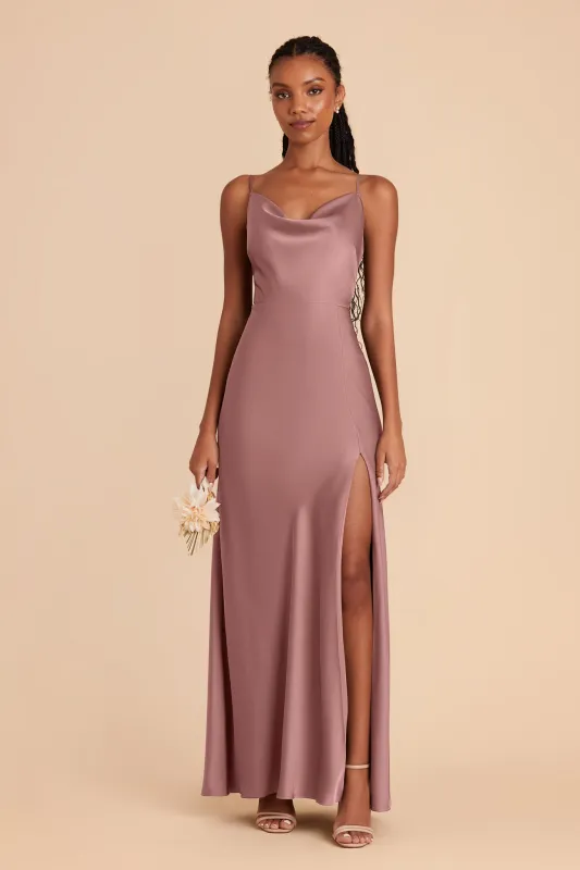 Lisa Matte Satin Dress - Dark Mauve sold by Birdy Grey