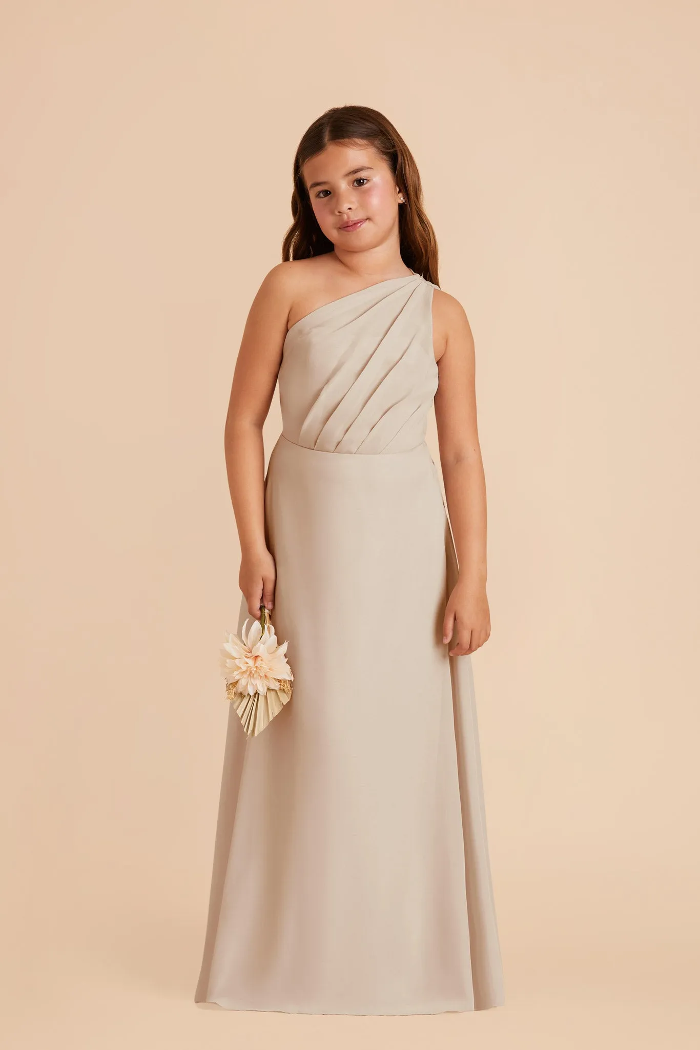 Kiara Junior Chiffon Dress - Neutral Champagne sold by Birdy Grey