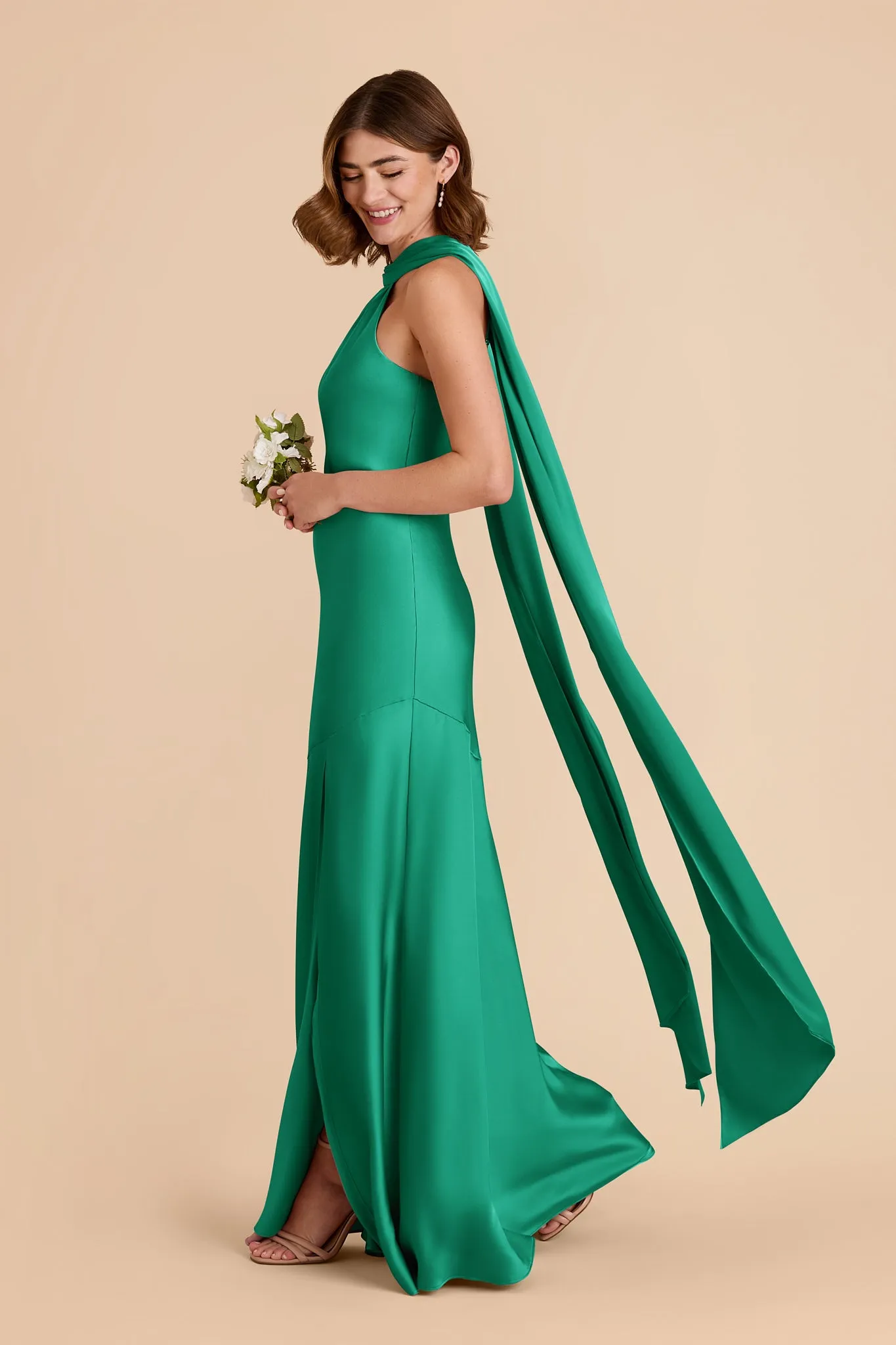 Eileen Matte Satin Dress - Turquoise sold by Birdy Grey product image thumbnail 3