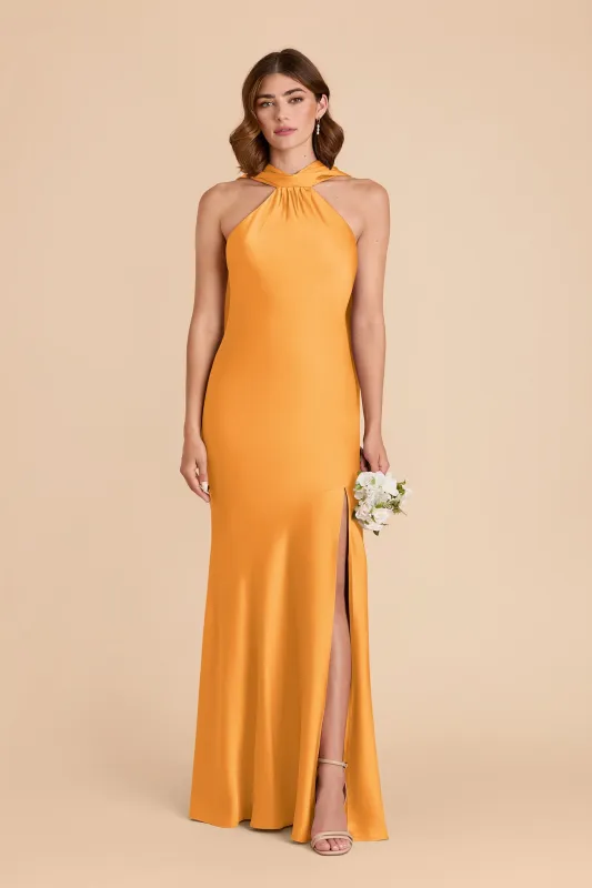 Eileen Matte Satin Dress - Mango sold by Birdy Grey
