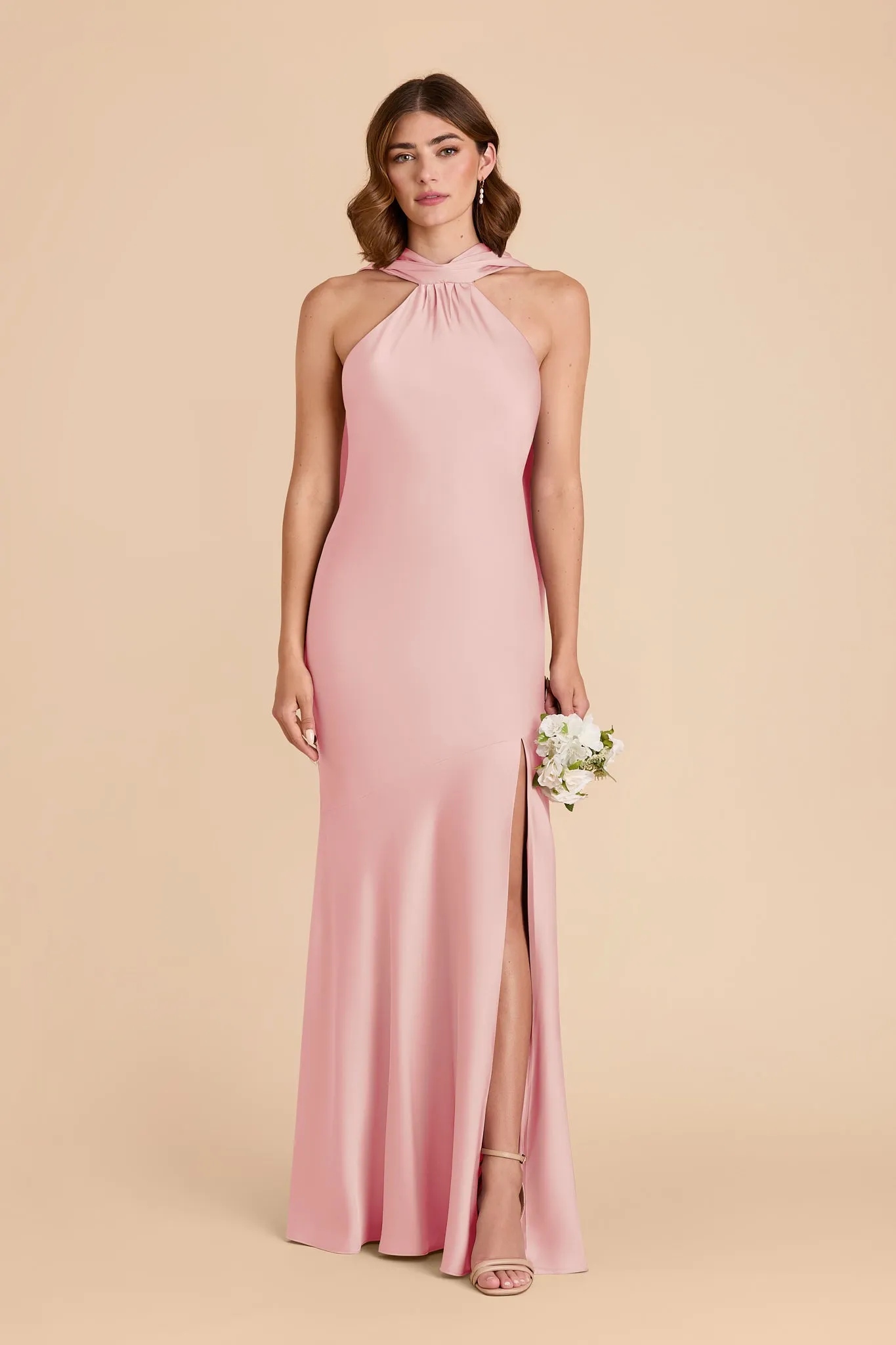 Eileen Matte Satin Dress - Fondant Pink sold by Birdy Grey