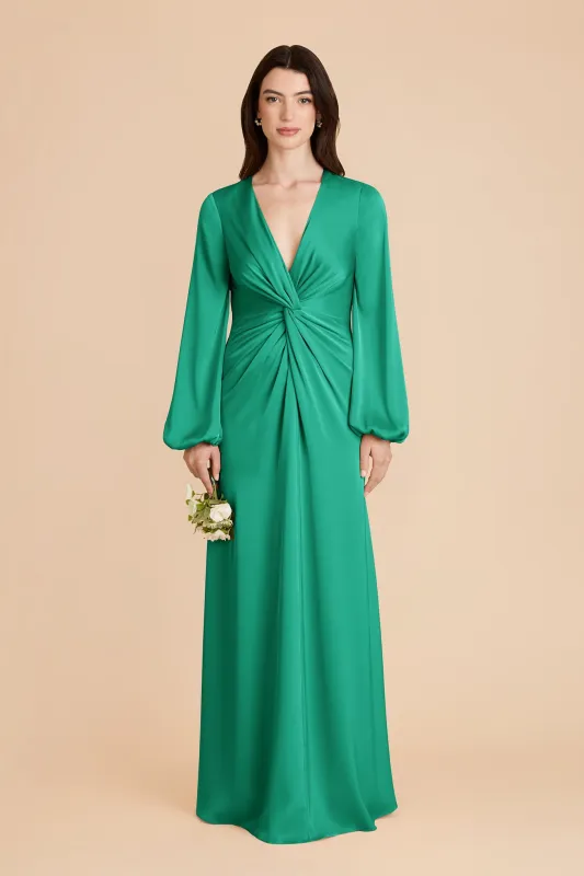 Juniper Matte Satin Dress - Turquoise sold by Birdy Grey