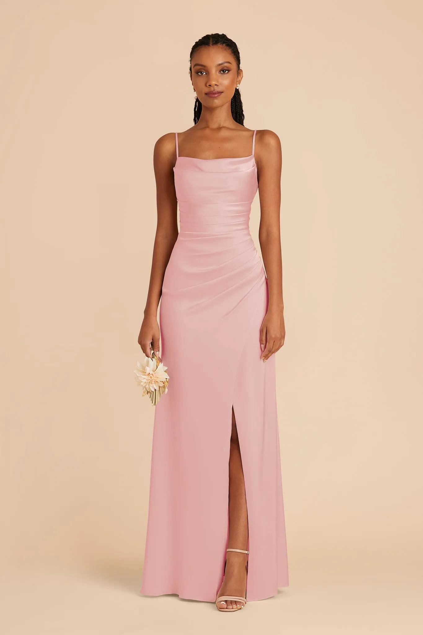 Lydia Matte Satin Dress - Fondant Pink sold by Birdy Grey