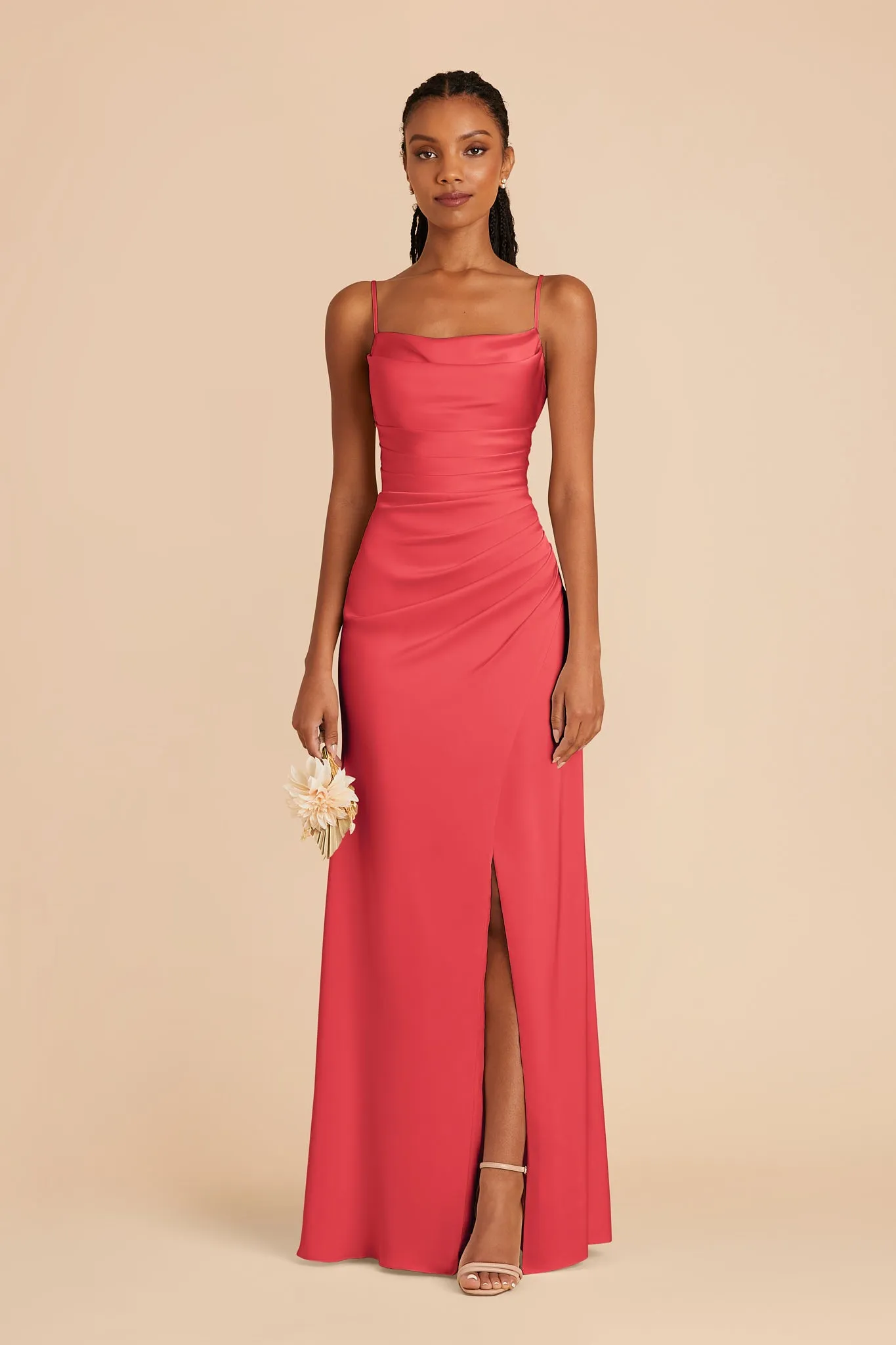 Lydia Matte Satin Dress - Guava sold by Birdy Grey