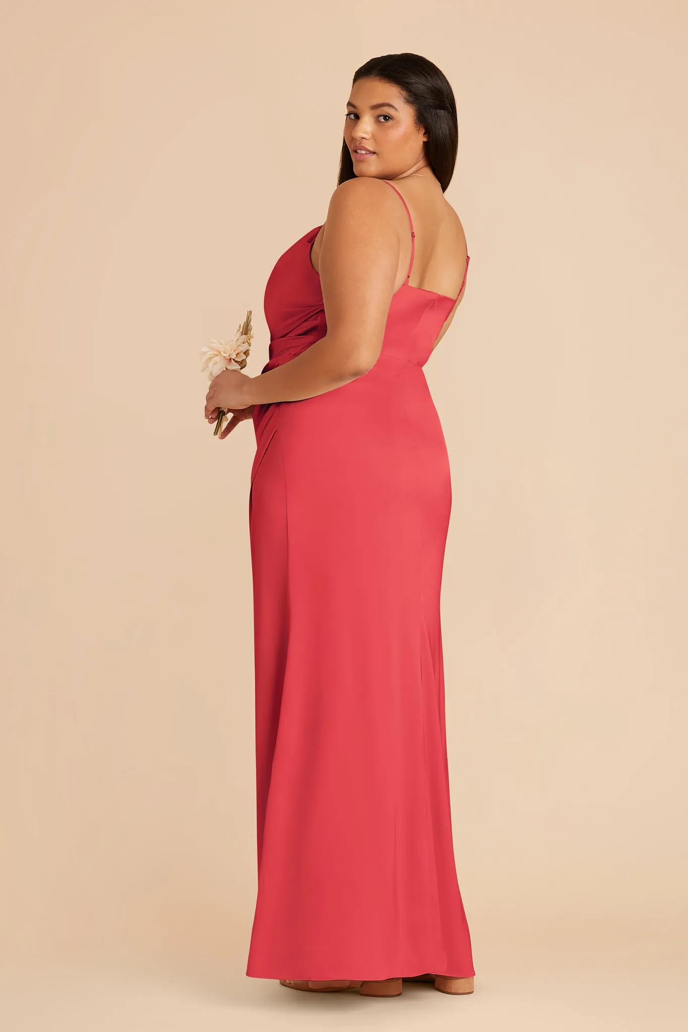 Lydia Matte Satin Dress - Guava sold by Birdy Grey product image thumbnail 5