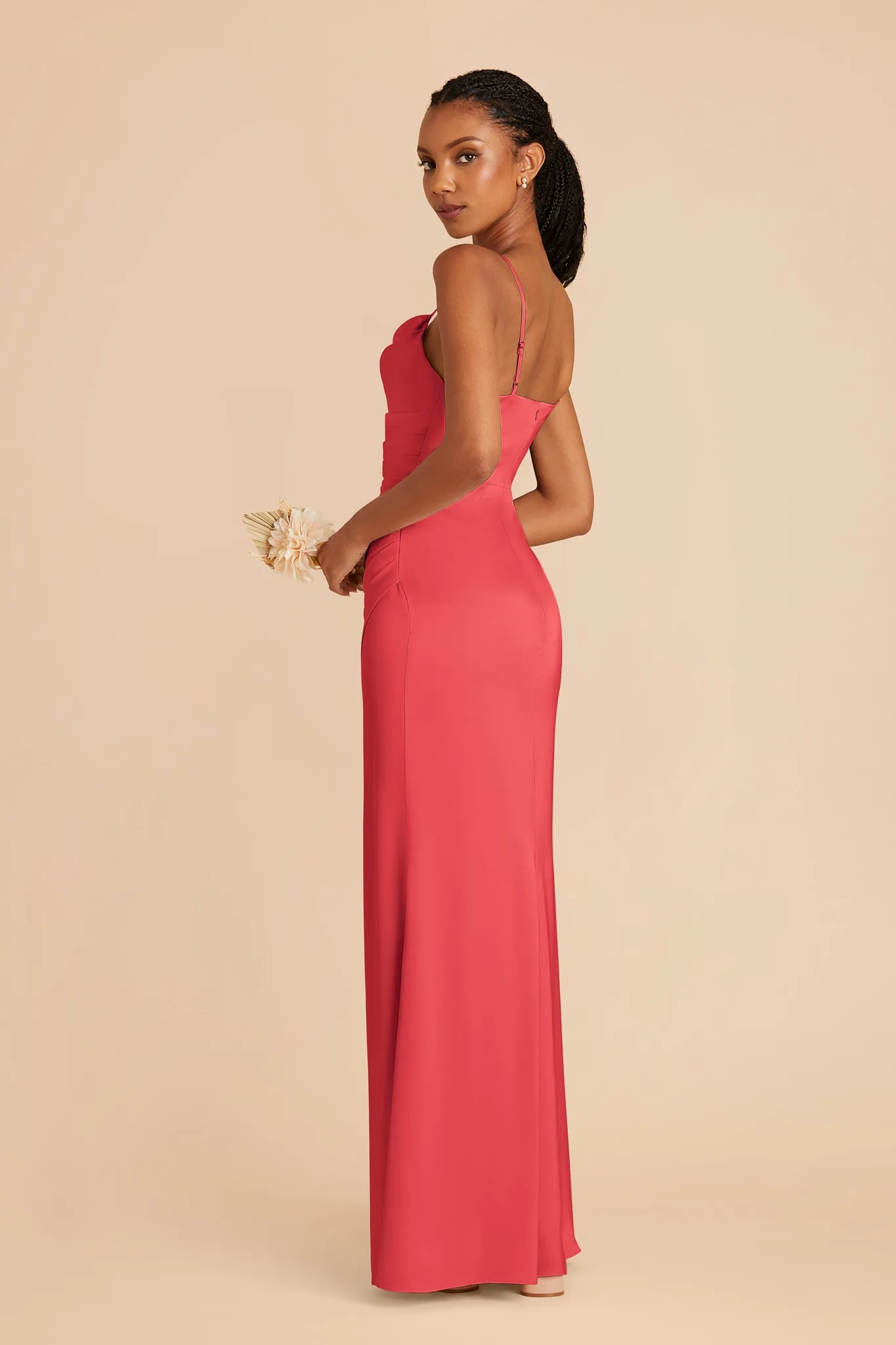 Lydia Matte Satin Dress - Guava sold by Birdy Grey product image thumbnail 3