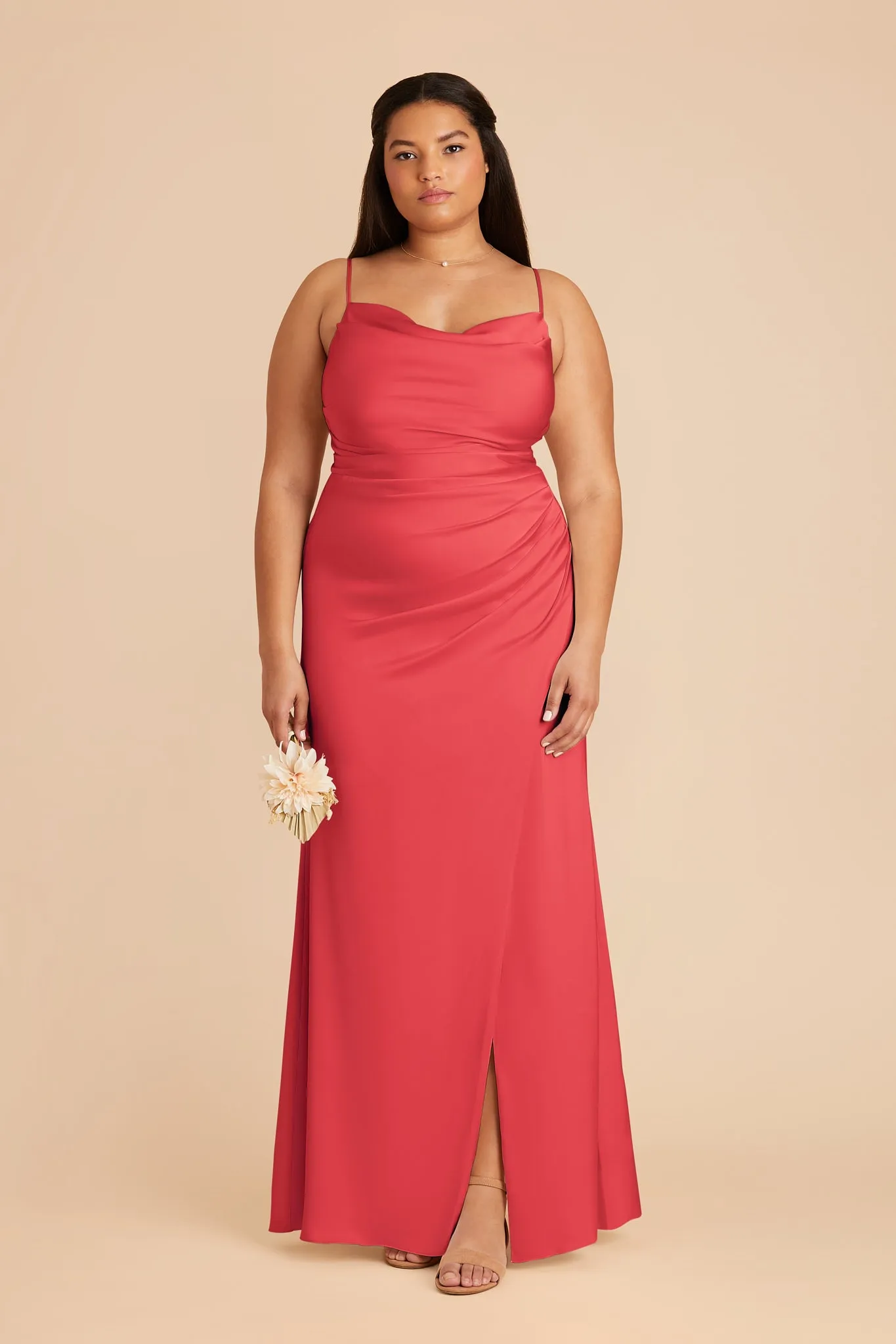 Lydia Matte Satin Dress - Guava sold by Birdy Grey product image thumbnail 2