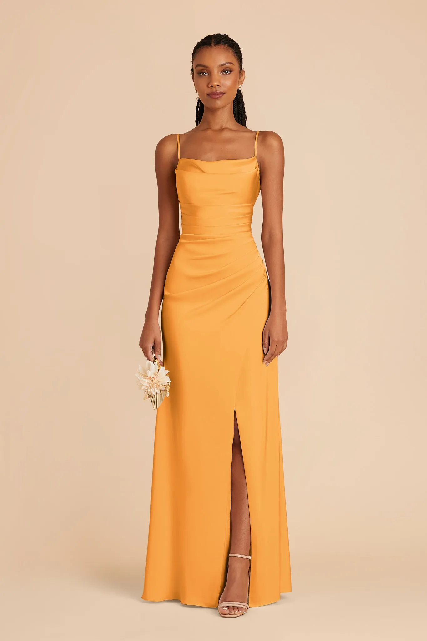 Lydia Matte Satin Dress - Mango sold by Birdy Grey