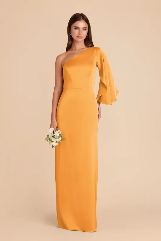 Christine Matte Satin Dress - Mango sold by Birdy Grey