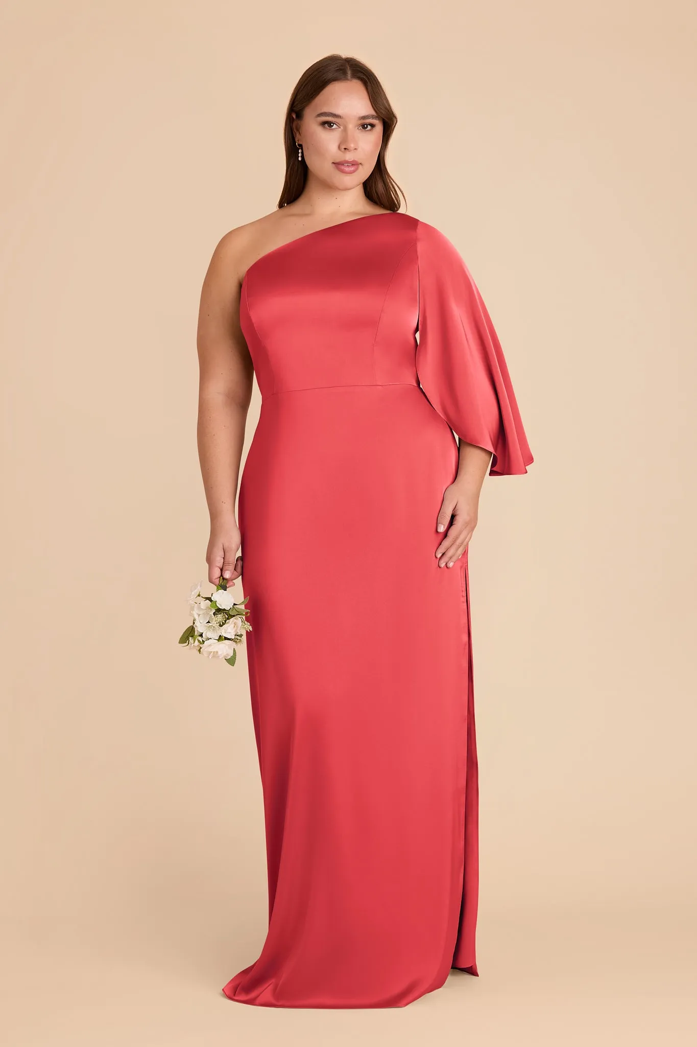 Christine Matte Satin Dress - Guava sold by Birdy Grey product image thumbnail 2