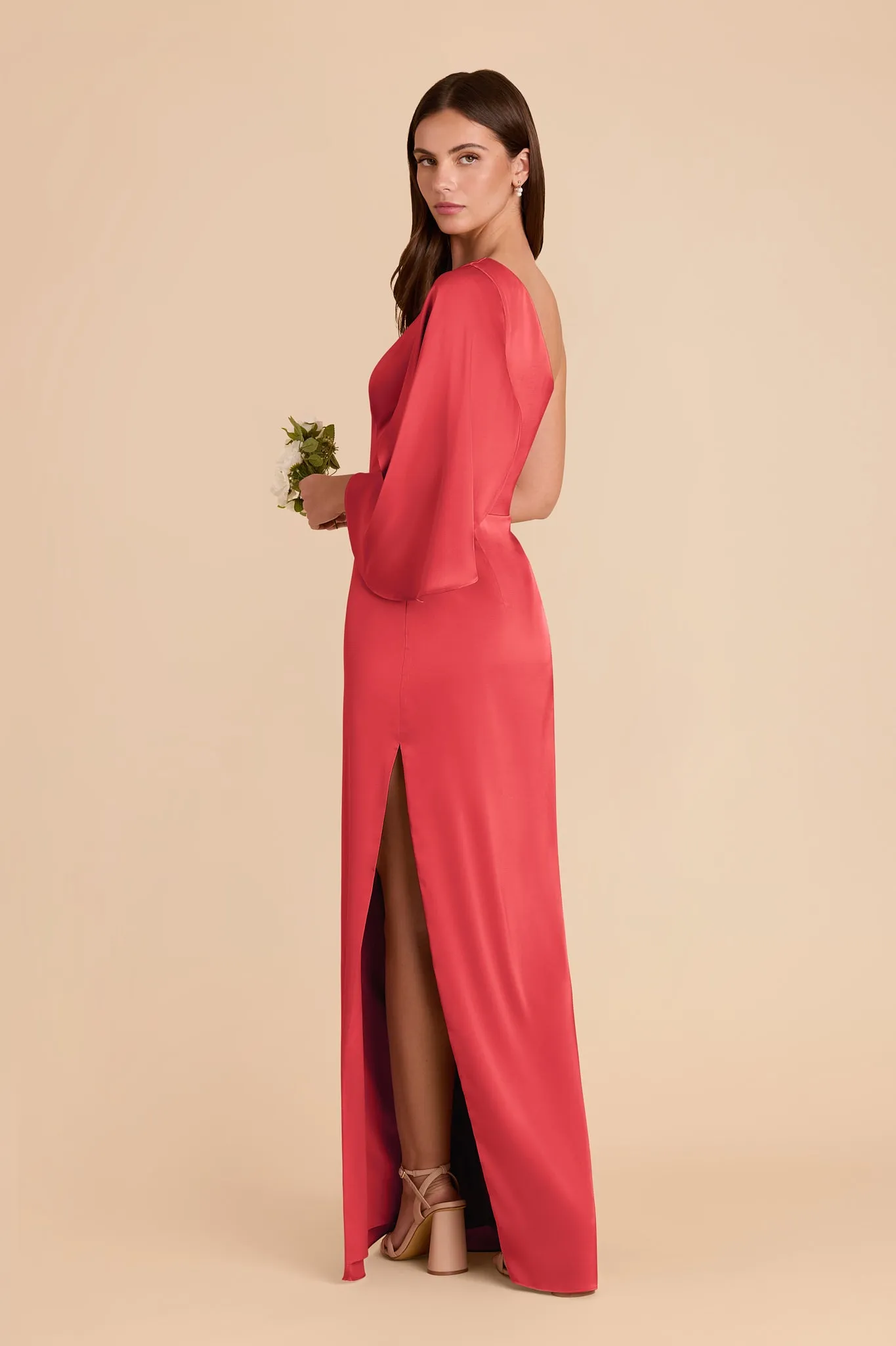 Christine Matte Satin Dress - Guava sold by Birdy Grey product image thumbnail 4