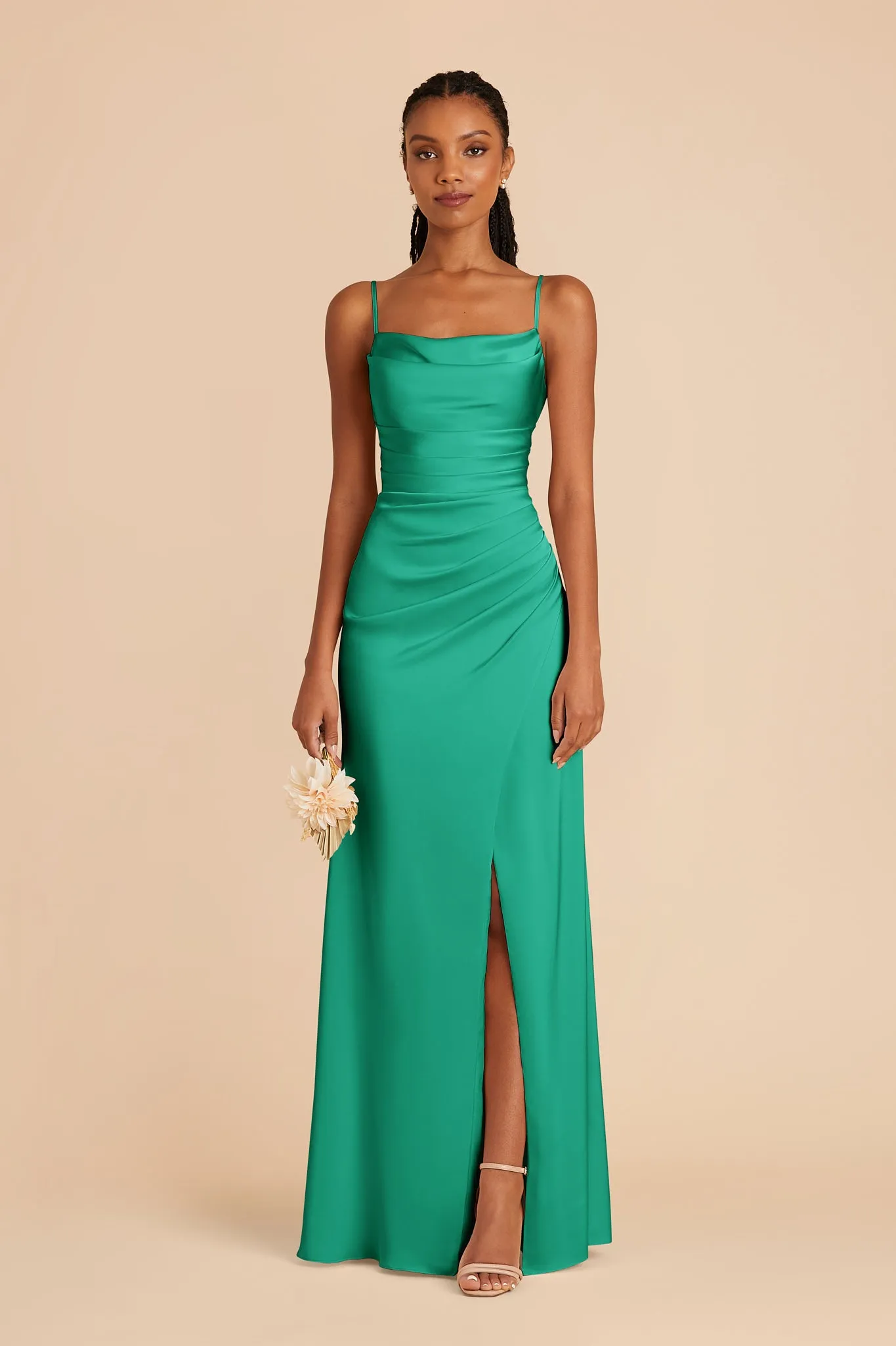 Lydia Matte Satin Dress - Turquoise sold by Birdy Grey