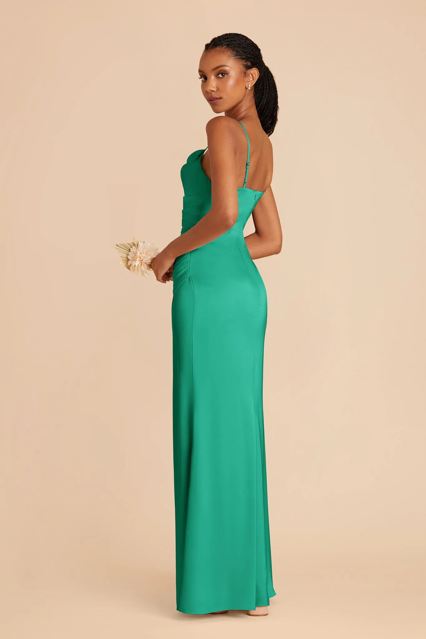 Lydia Matte Satin Dress - Turquoise sold by Birdy Grey product image thumbnail 3