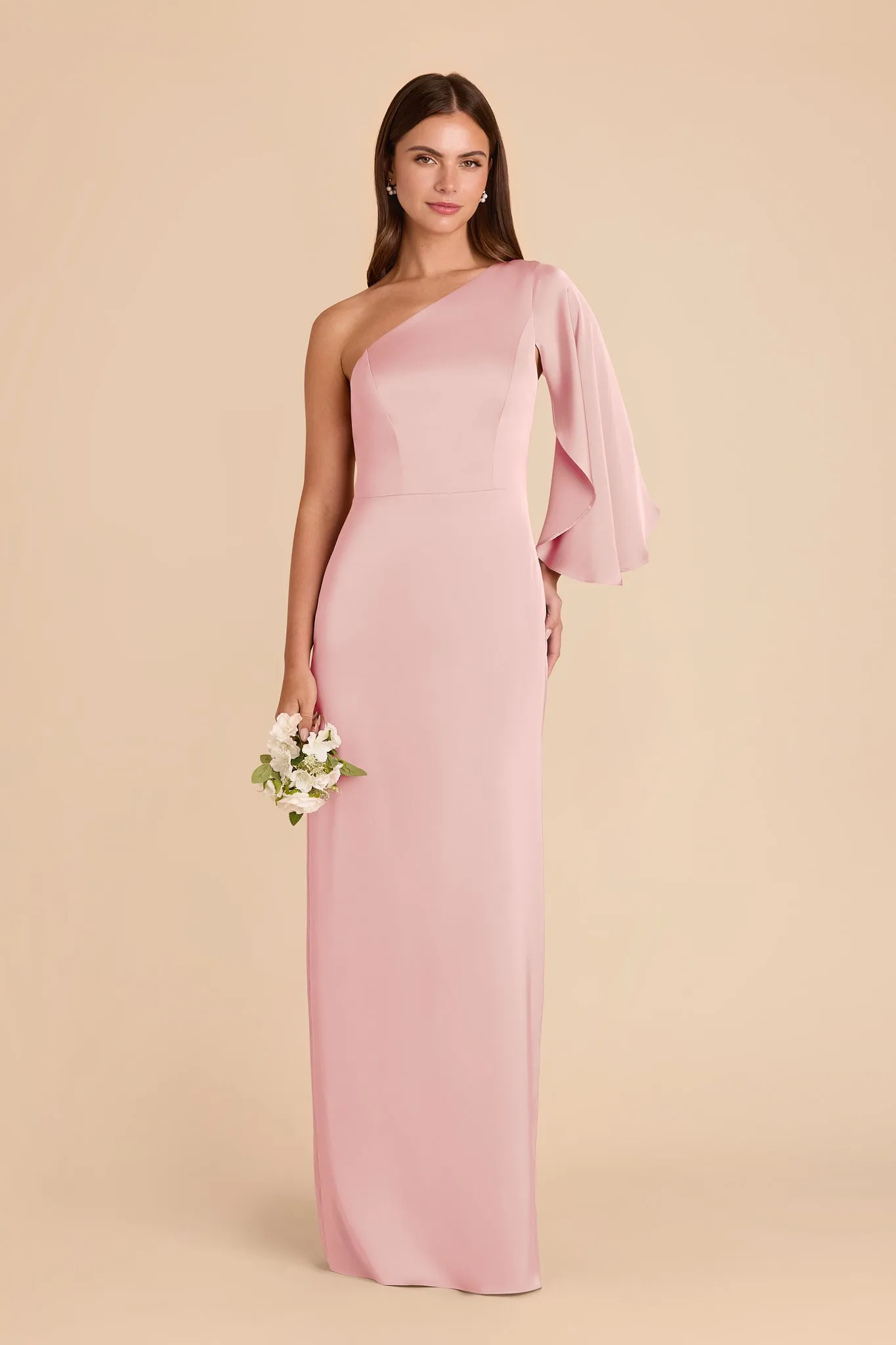 Christine Matte Satin Dress - Fondant Pink sold by Birdy Grey