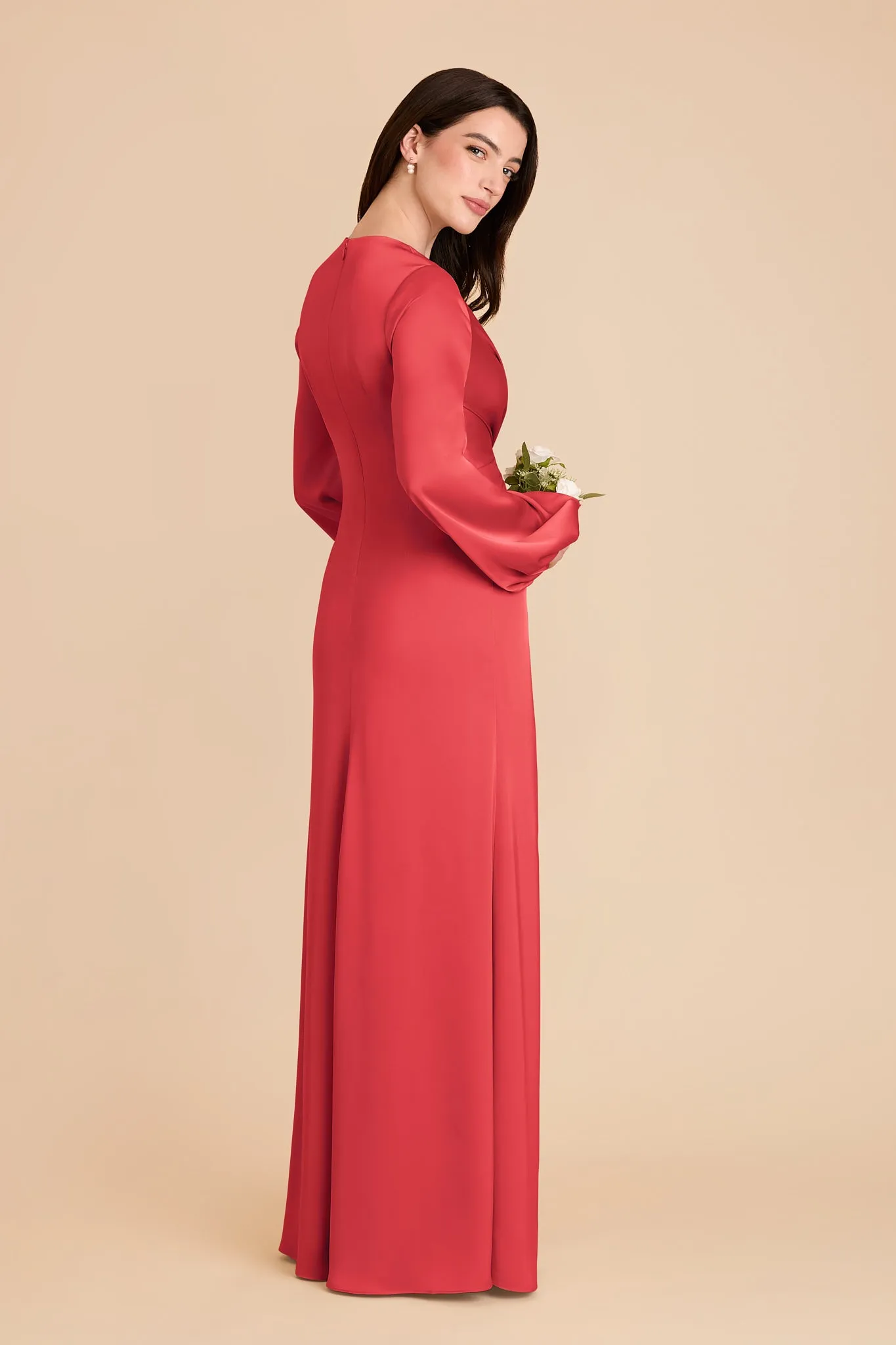 Juniper Matte Satin Dress - Guava sold by Birdy Grey product image thumbnail 4
