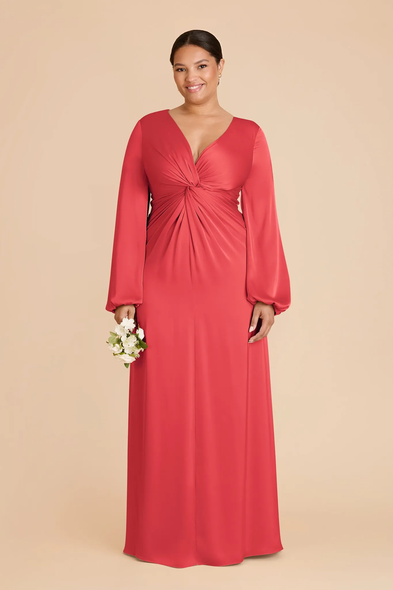 Juniper Matte Satin Dress - Guava sold by Birdy Grey product image thumbnail 2