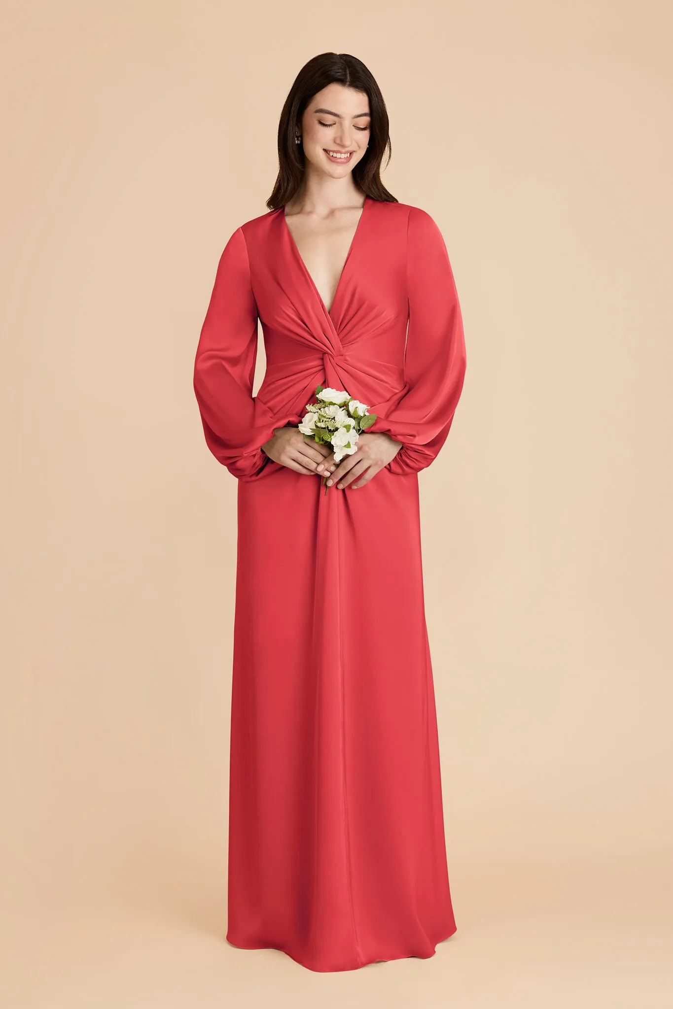 Juniper Matte Satin Dress - Guava sold by Birdy Grey product image thumbnail 3