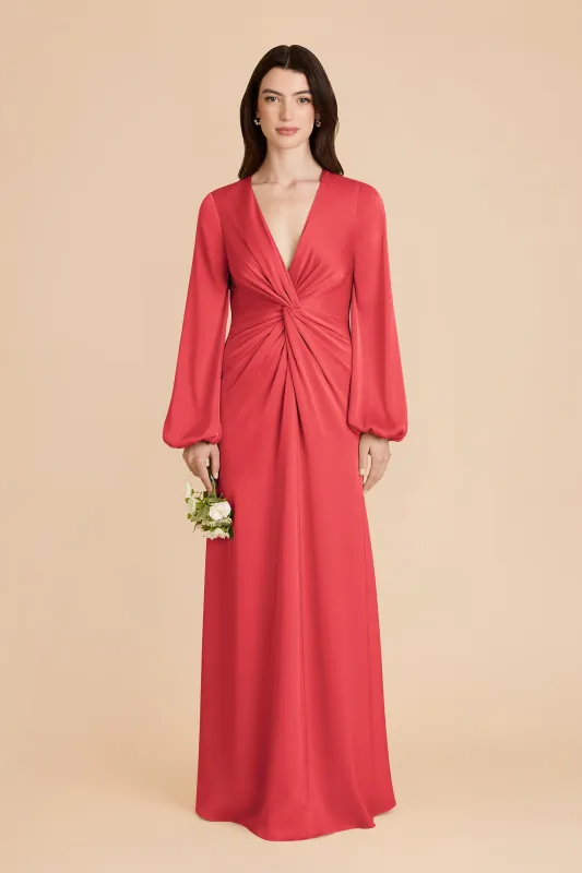Juniper Matte Satin Dress - Guava sold by Birdy Grey