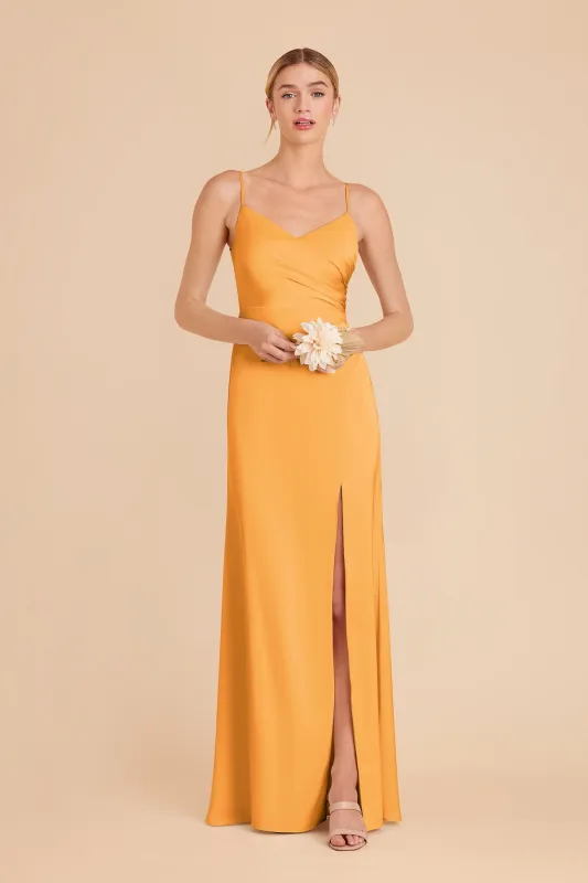 Catherine Matte Satin Dress - Mango sold by Birdy Grey