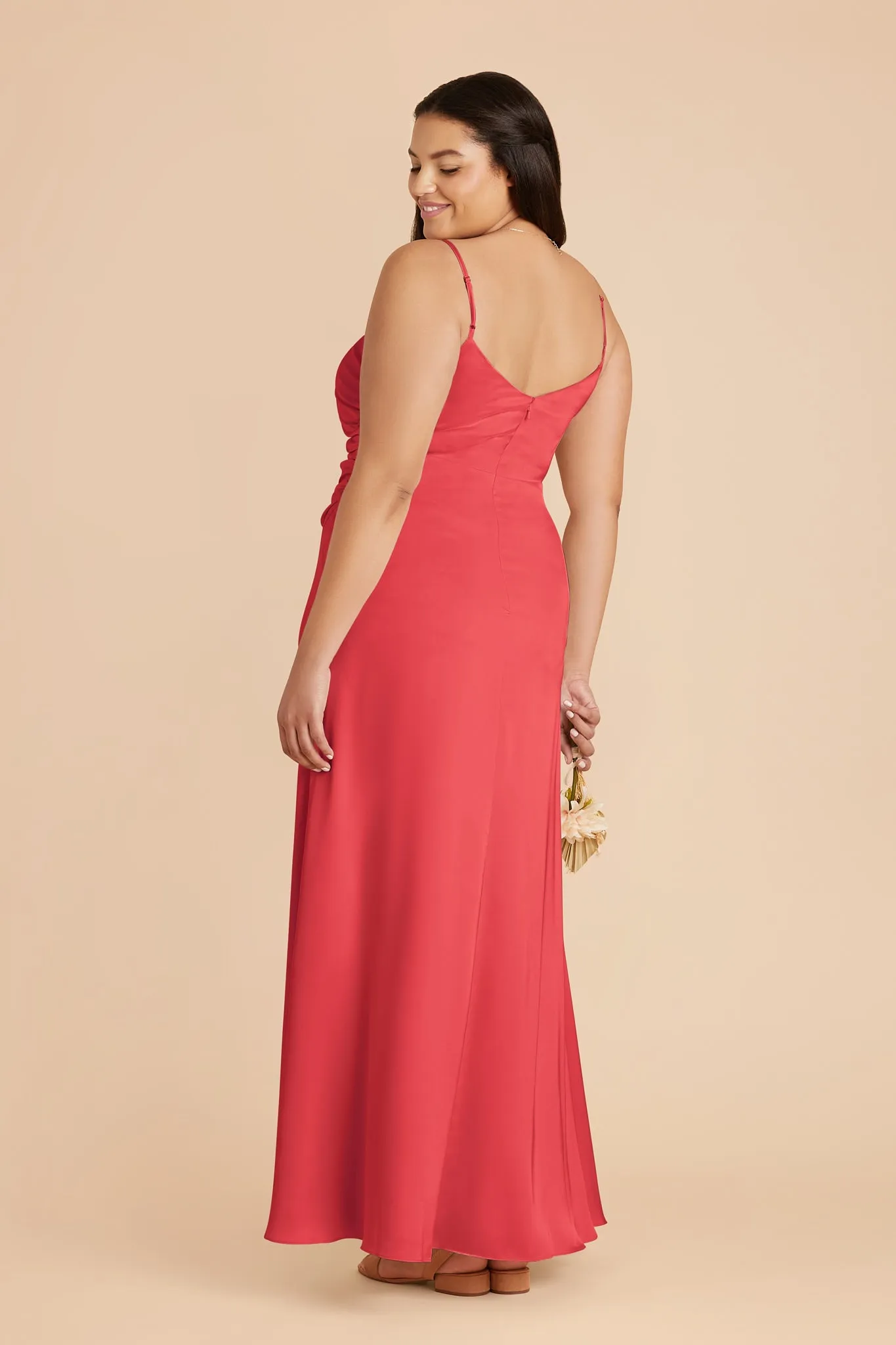 Catherine Matte Satin Dress - Guava sold by Birdy Grey product image thumbnail 5