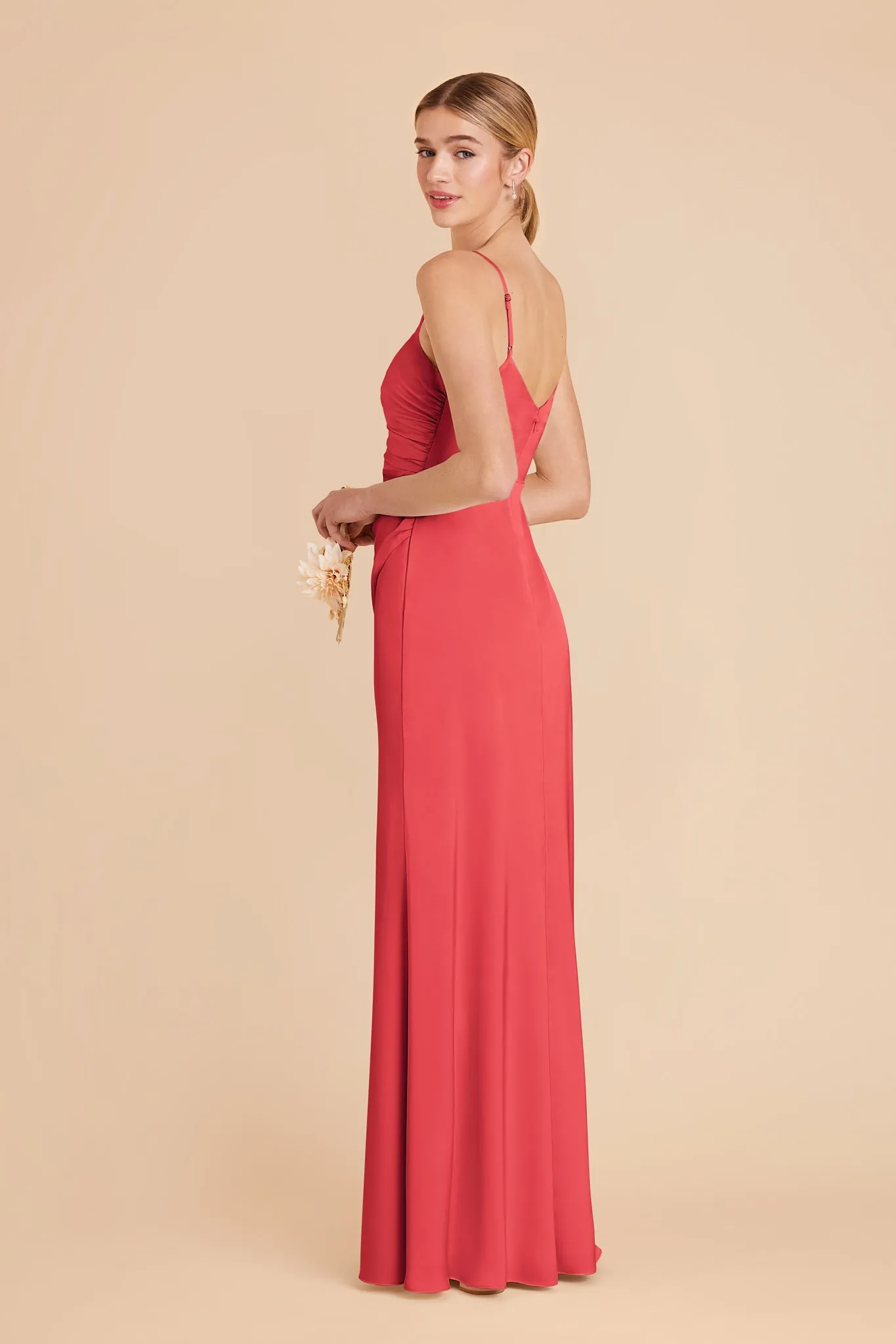 Catherine Matte Satin Dress - Guava sold by Birdy Grey product image thumbnail 2