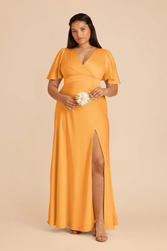 Marni Matte Satin Dress - Mango sold by Birdy Grey