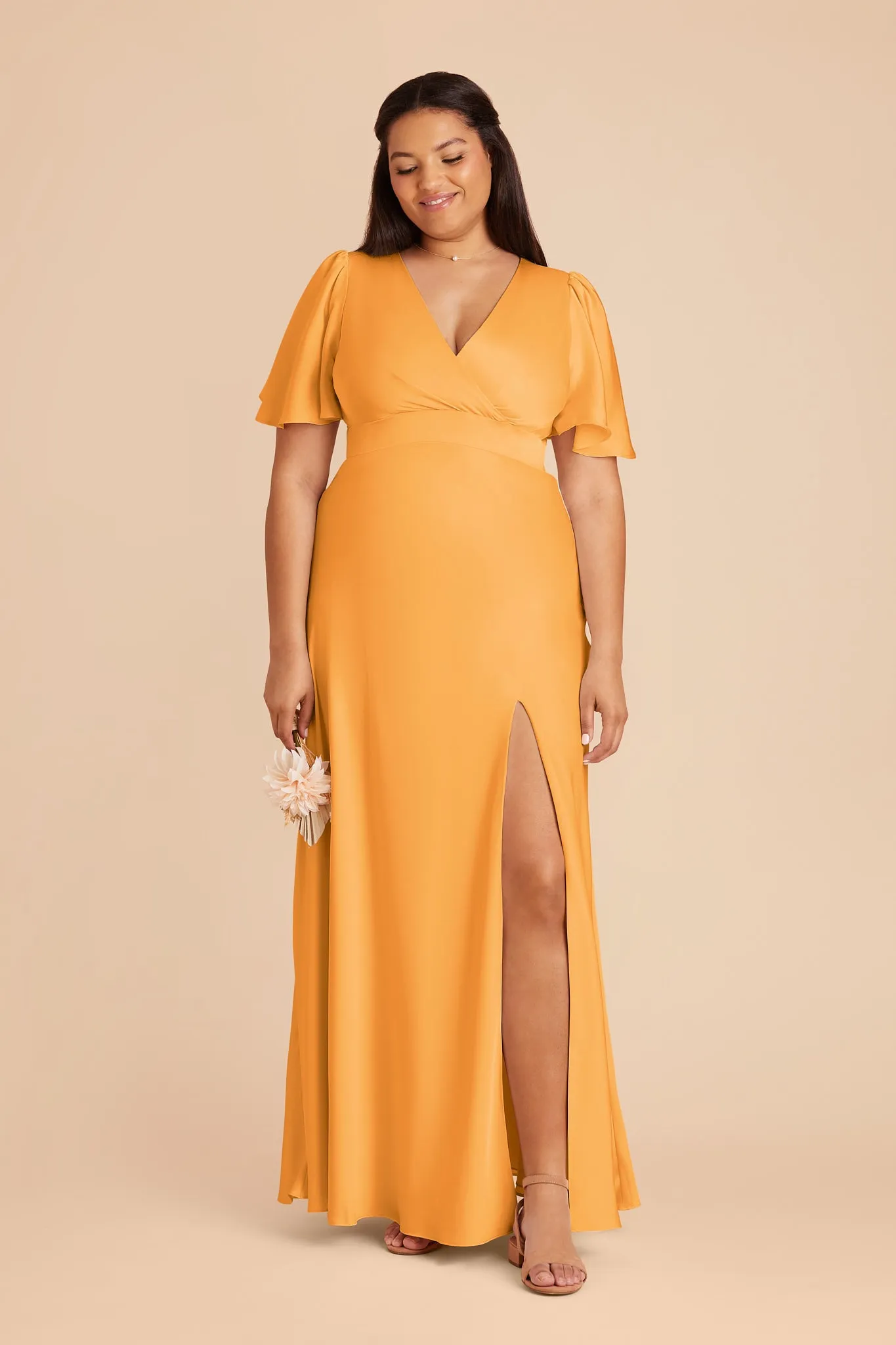 Marni Matte Satin Dress - Mango sold by Birdy Grey product image thumbnail 3