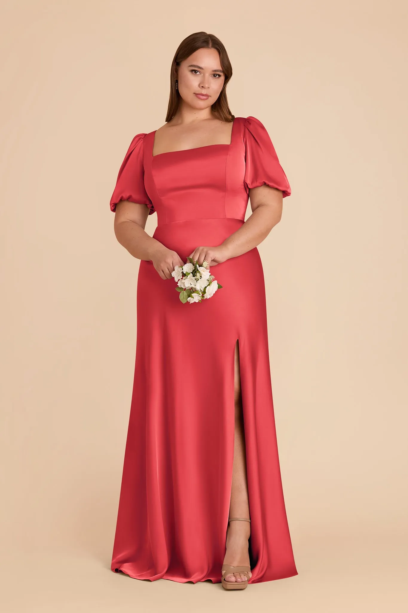 Judy Matte Satin Dress - Guava sold by Birdy Grey product image thumbnail 5