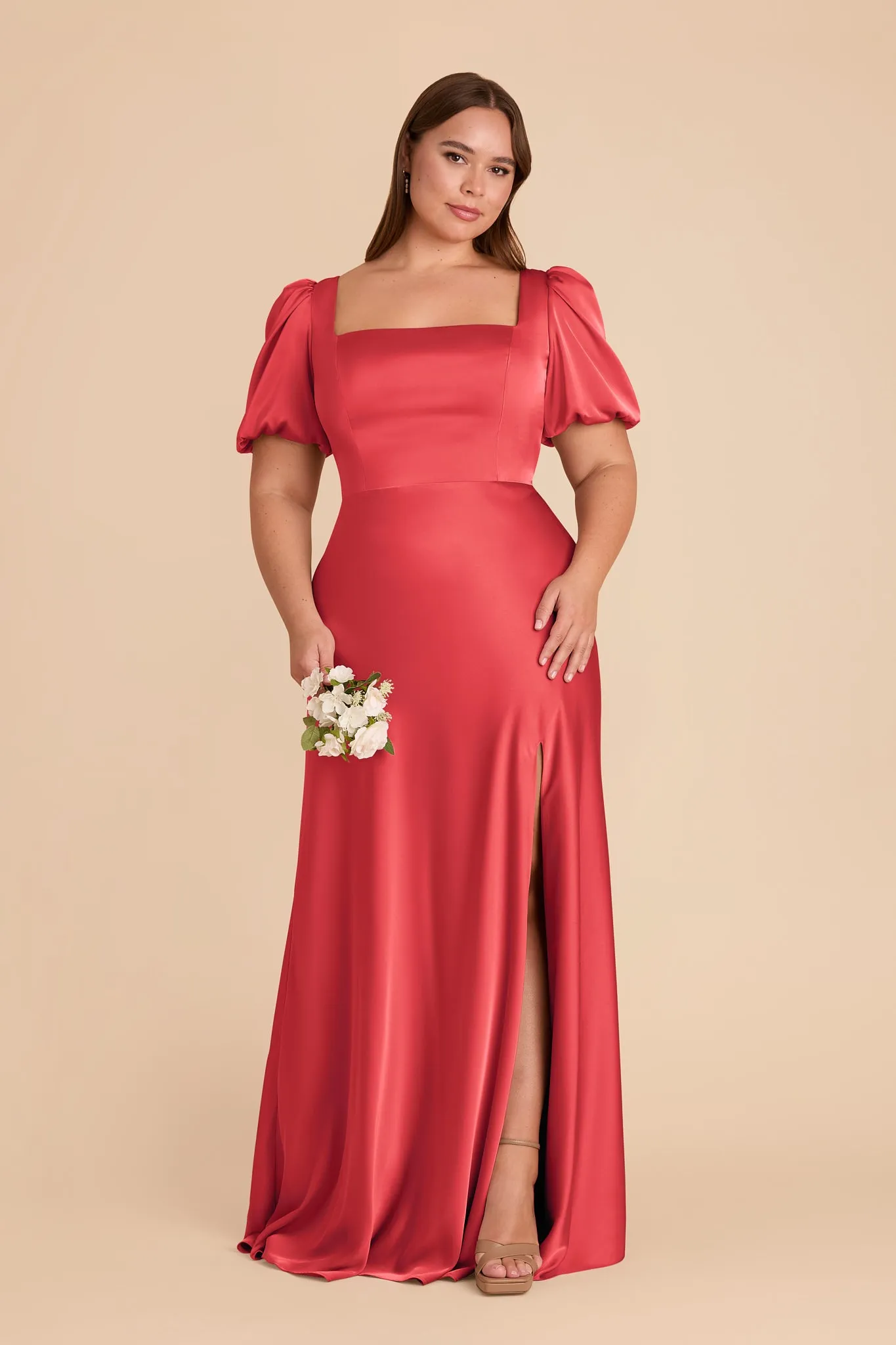 Judy Matte Satin Dress - Guava sold by Birdy Grey product image thumbnail 2
