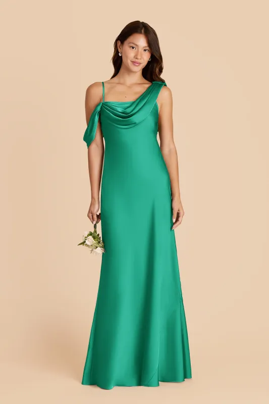 Freya Matte Satin Dress - Turquoise made by Birdy Grey