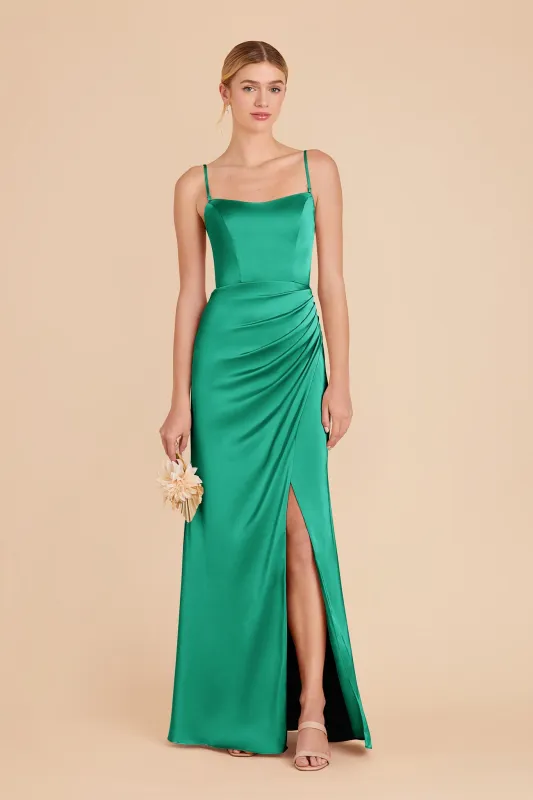 Anne Matte Satin Dress - Turquoise sold by Birdy Grey