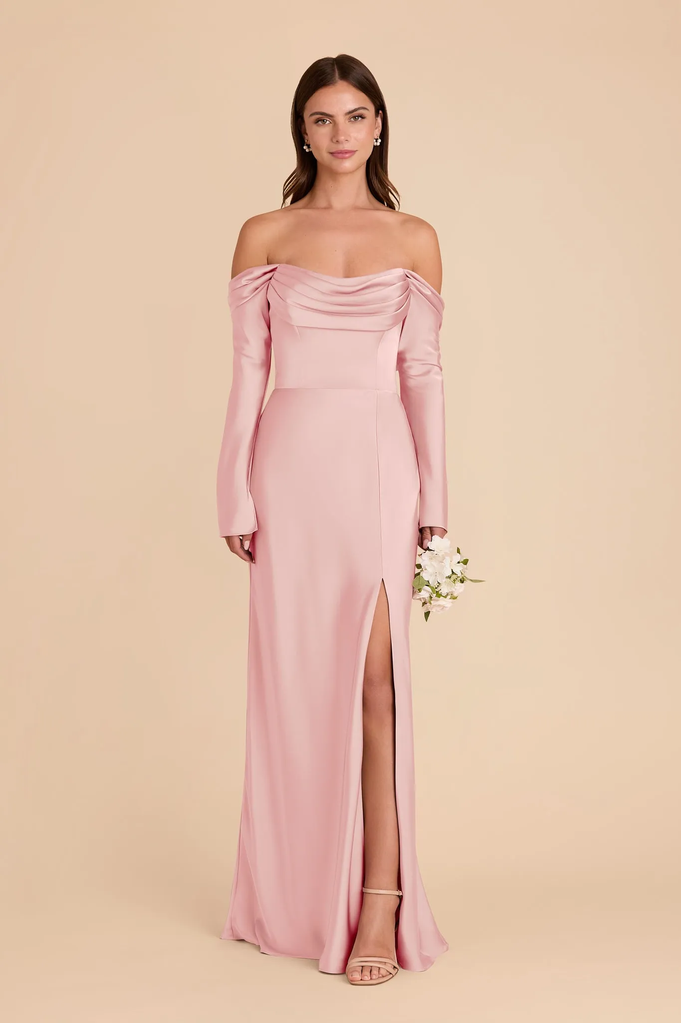 Maya Matte Satin Dress - Fondant Pink sold by Birdy Grey