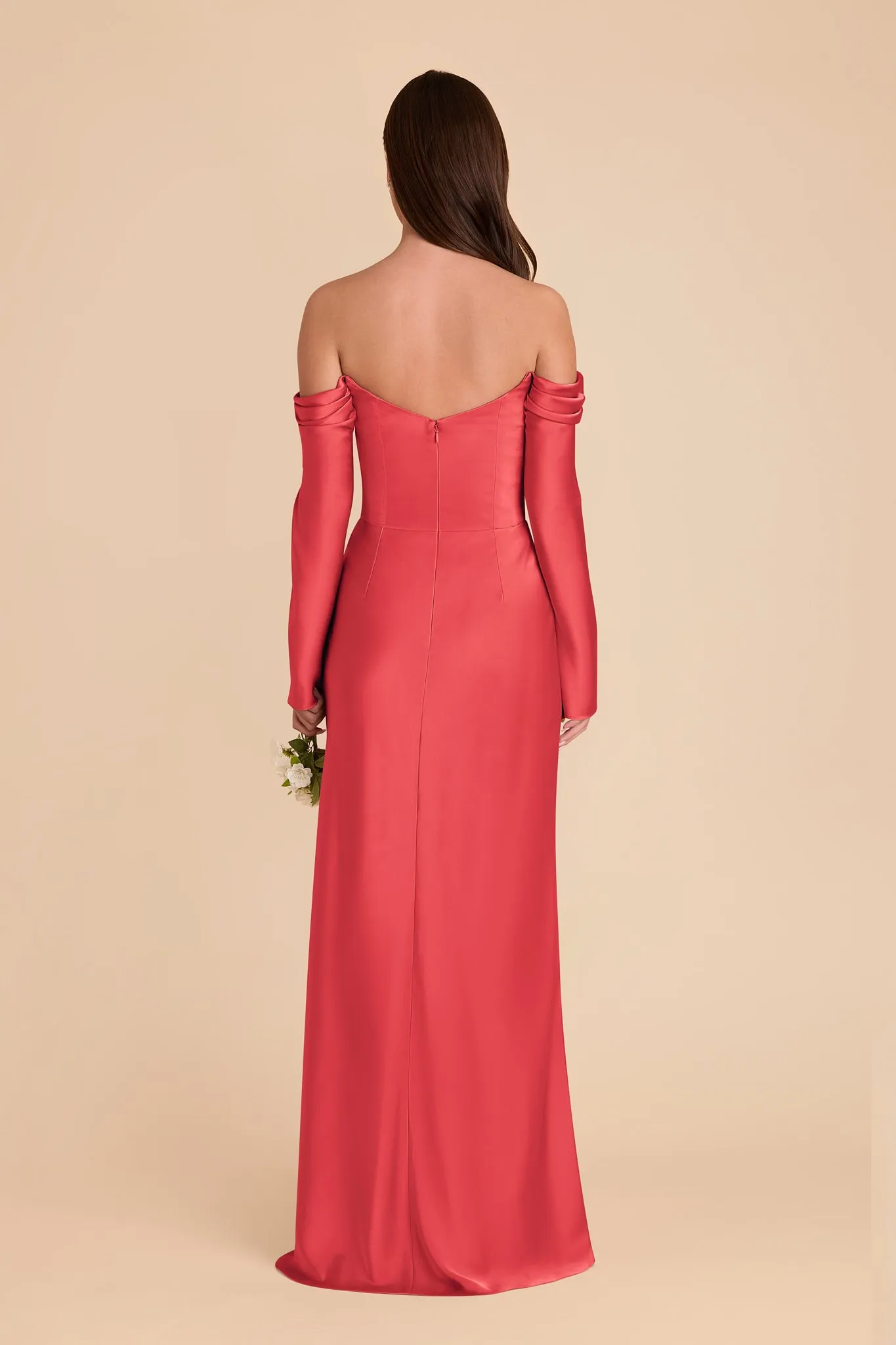 Maya Matte Satin Dress - Guava sold by Birdy Grey product image thumbnail 4