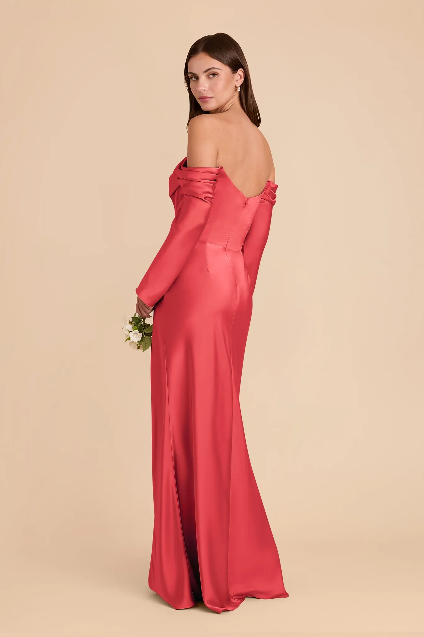 Maya Matte Satin Dress - Guava sold by Birdy Grey product image thumbnail 3