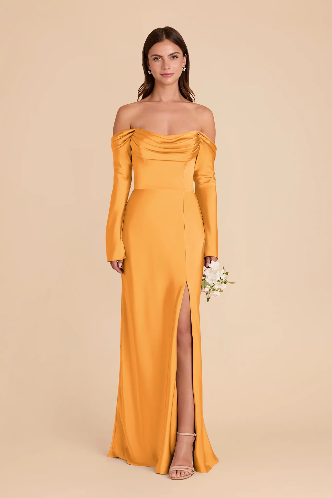 Maya Matte Satin Dress - Mango sold by Birdy Grey product image thumbnail 2