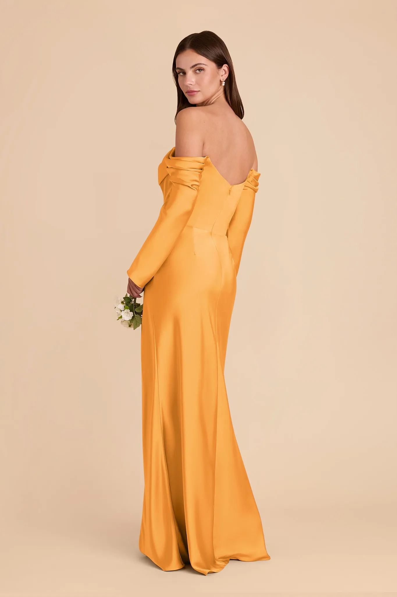 Maya Matte Satin Dress - Mango sold by Birdy Grey product image thumbnail 4