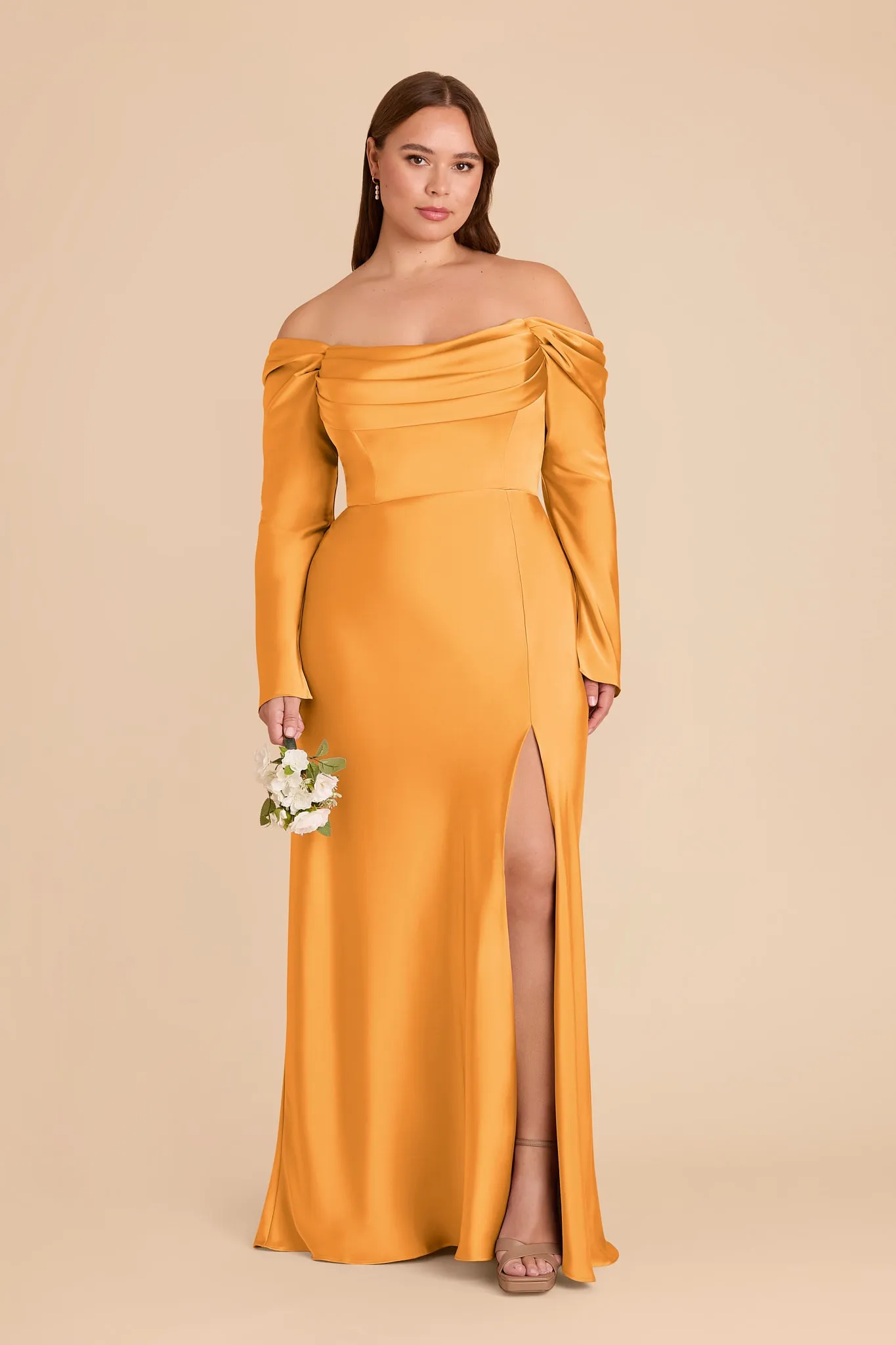 Maya Matte Satin Dress - Mango sold by Birdy Grey product image thumbnail 3