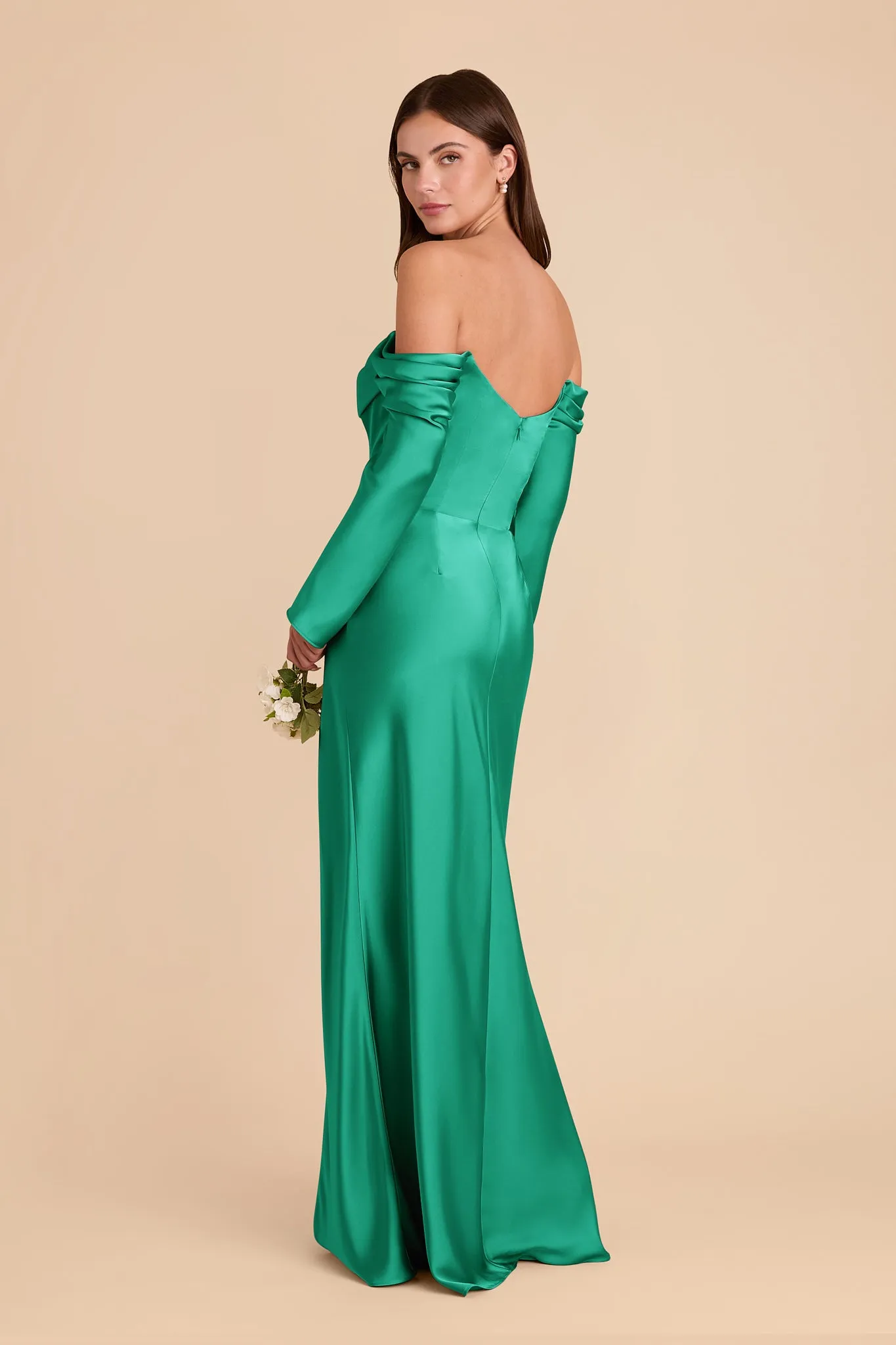 Maya Matte Satin Dress - Turquoise sold by Birdy Grey product image thumbnail 3