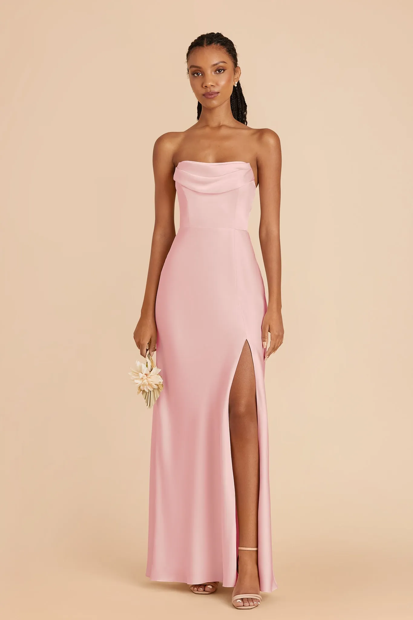Mia Matte Satin Dress - Fondant Pink sold by Birdy Grey